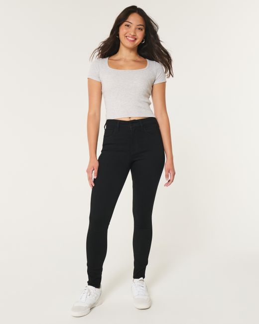 Hollister Curvy High-rise Black Super Skinny Jeans