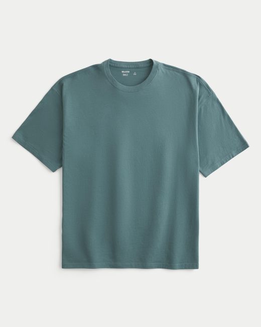 Hollister Blue Baggy Cotton Crew T-shirt for men