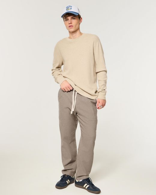 Hollister Gray Linen-blend Loose Pull-on Pants for men