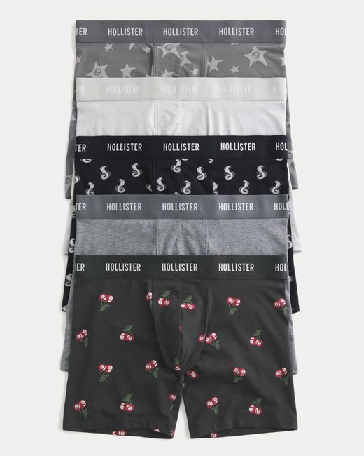 Hollister Gray Longer-length Boxer Briefs 5-pack for men