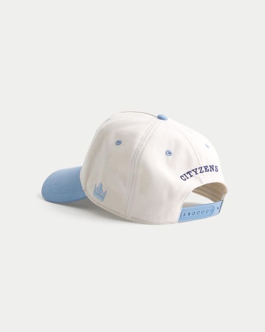 Hollister White Manchester City F.c. Graphic Baseball Hat for men