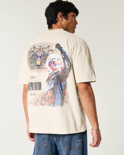 Hollister Schweres, kastiges Tee mit Oracle Red Bull Racing-Grafik in Natural für Herren