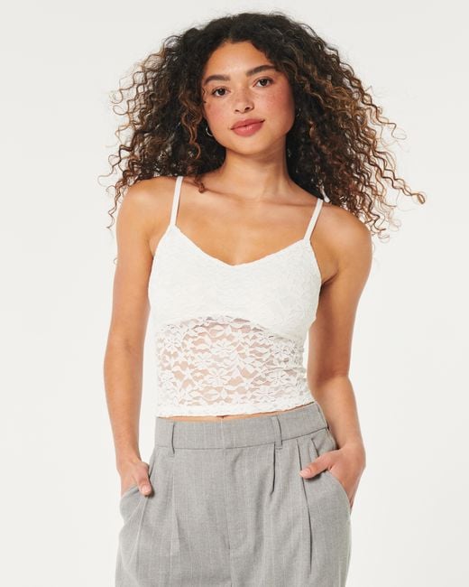Hollister White All-over Lace Cami