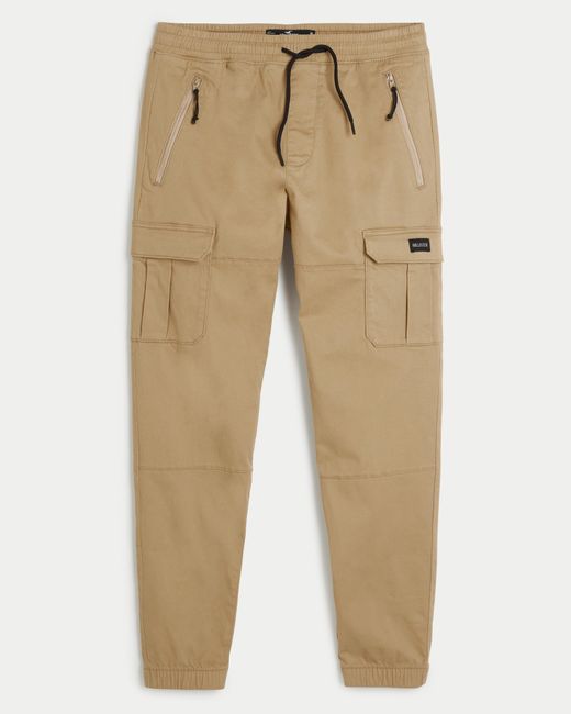 Hollister Natural Twill Cargo Joggers for men