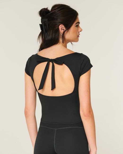 Hollister Black Gilly Hicks Active Tie-back Ballet Top