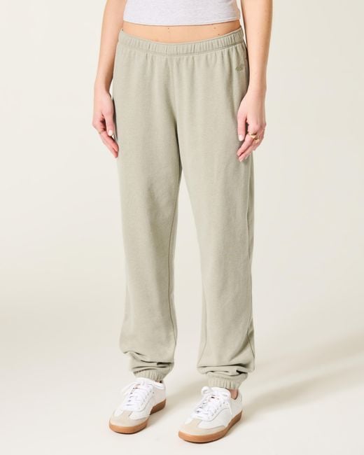 Hollister White Fleece Joggers