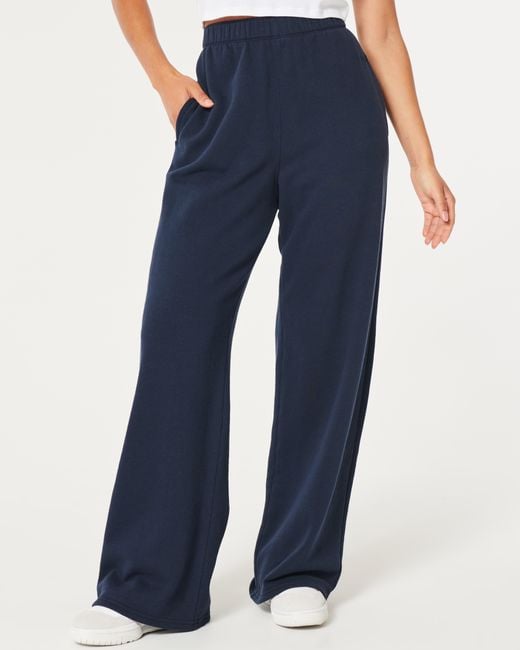 Hollister Feel Good Ultra High-rise Wide-leg Sweatpants in Blue | Lyst UK