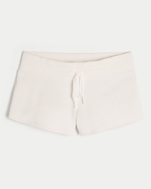 Hollister Natural Gilly Hicks Cozy Waffle Mini Shorts