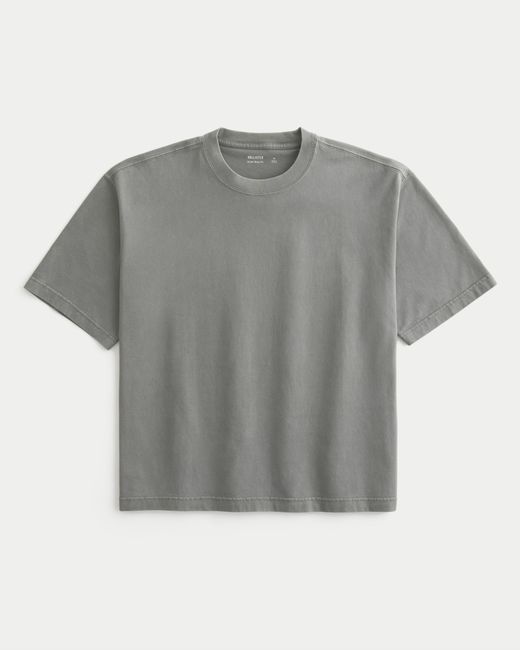 Hollister Gray Super Boxy Crew T-shirt for men