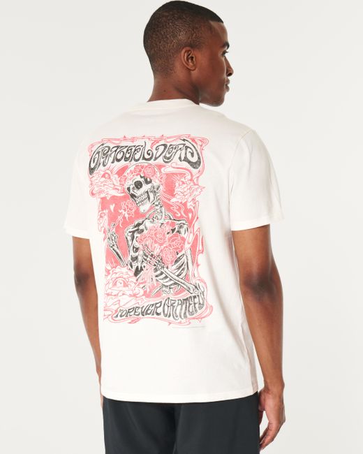Hollister Pink Relaxed Grateful Dead Graphic Tee for men