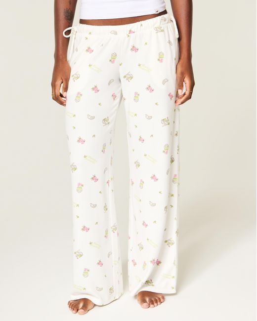 Hollister White Always Cozy Side-tie Baggy Pants
