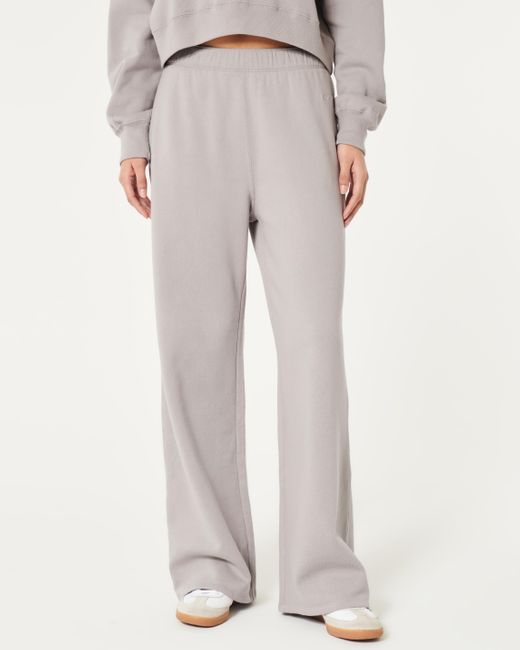 Hollister Gray Sweatshirt & Wide-leg Sweatpants Bundle