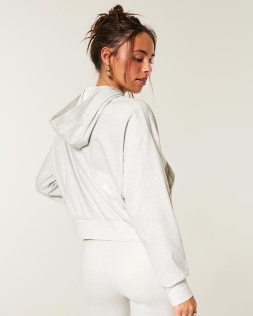Hollister White Gilly Hicks Active Recharge Cinch Hoodie