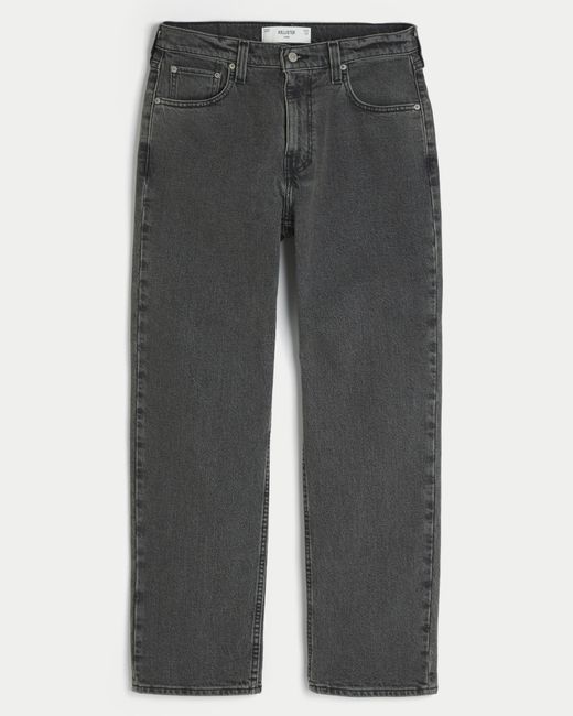 Hollister Gray Washed Black Loose Jeans for men