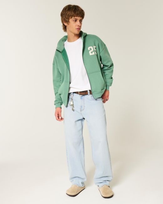 Hollister Blue Light Wash Skater Baggy Jeans for men