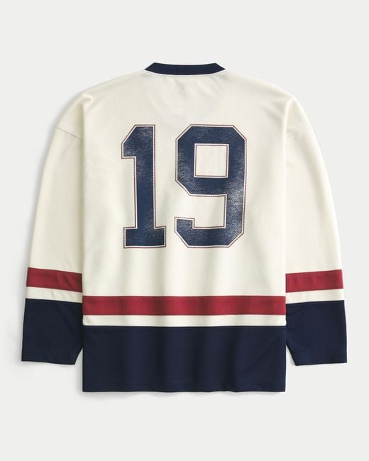 Hollister Blue Baggy Hockey Jersey for men