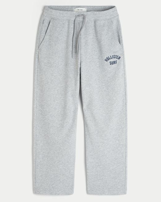 Hollister Blue Baggy Terry Logo Graphic Sweatpants for men