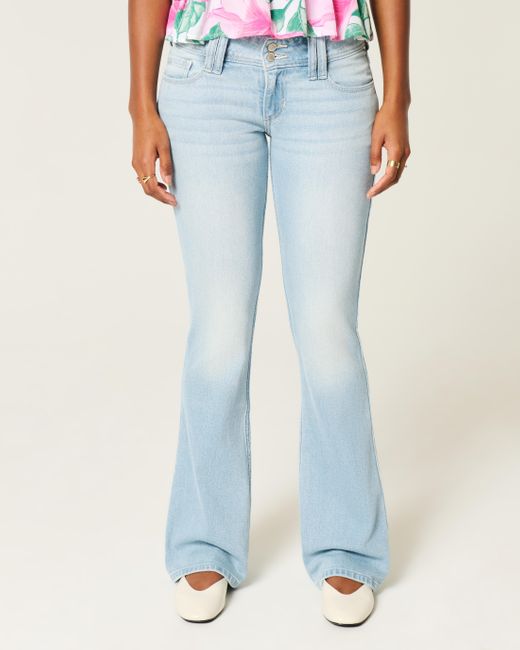 Hollister Blue Low Rise Bootcut-Jeans in heller Waschung
