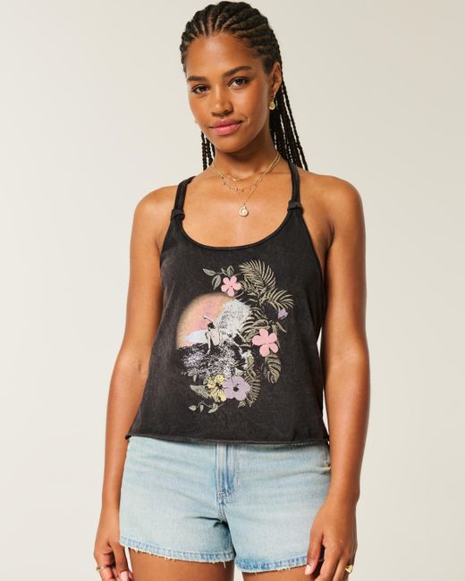 hollister black tank top