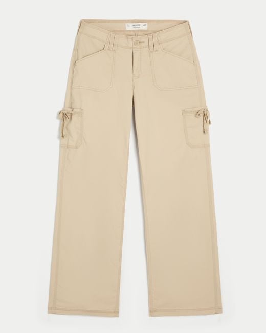 Hollister Natural Low-rise Lace Trim Baggy Pants