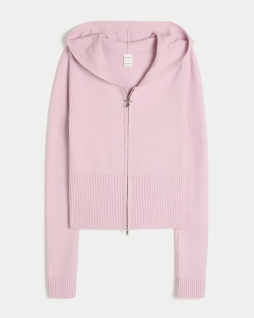 Hollister Pink Gilly Hicks Zip-up Sweater Hoodie