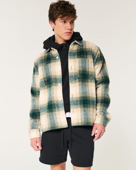 Hollister Angeraute Hemdjacke in Green für Herren