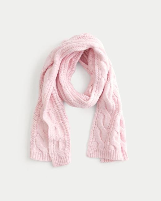 Hollister Pink Cable-knit Scarf