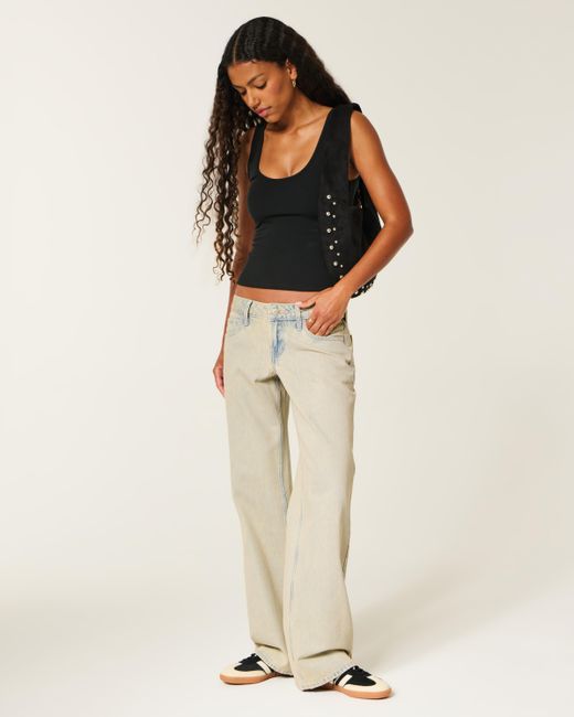 Hollister Natural Low-rise Light Wash Baggy Jeans
