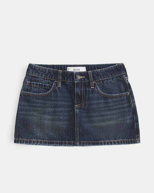 Hollister Blue Low-rise Denim Mini Skort
