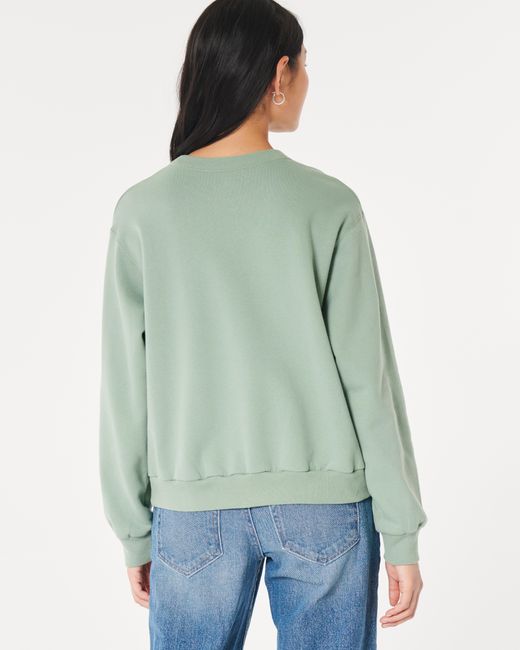 Hollister Green Lässiges Sweatshirt mit Rundhalsausschnitt