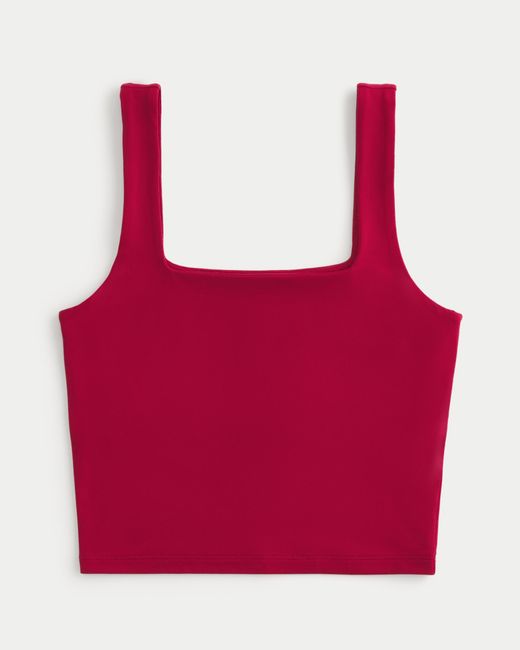 Hollister Red Soft Stretch Seamless Fabric Square-neck Tank