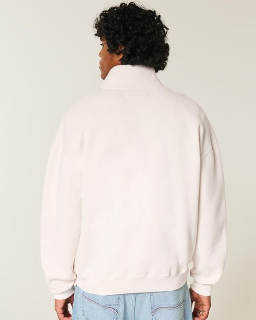 Hollister Natural Boxy Quarter-zip Budapest Graphic Sweatshirt for men