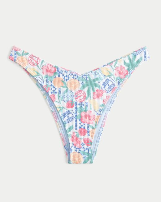 Hollister Blue Ribbed Cheekiest Bikini Bottom
