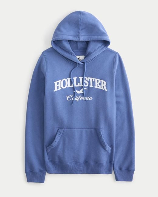 Hollister Blue Logo Graphic Hoodie