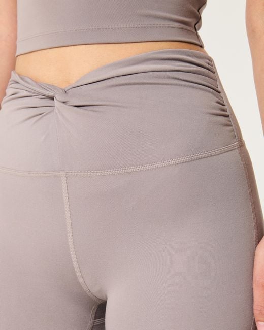 Hollister Gray Gilly Hicks Active Recharge Twist-front Flare Leggings