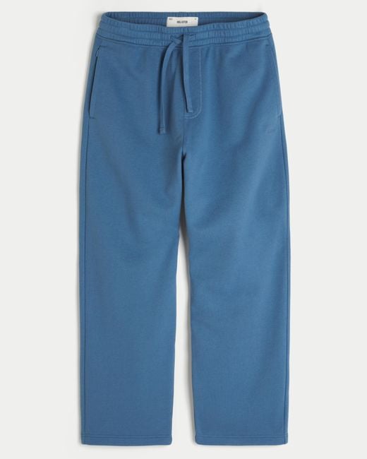 Hollister Blue Super Baggy Logo Sweatpants for men