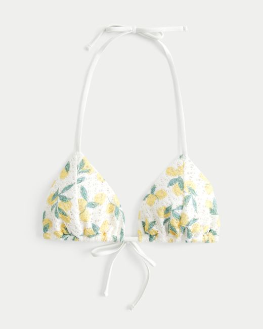 Hollister White Crochet-style String Triangle Bikini Bottom