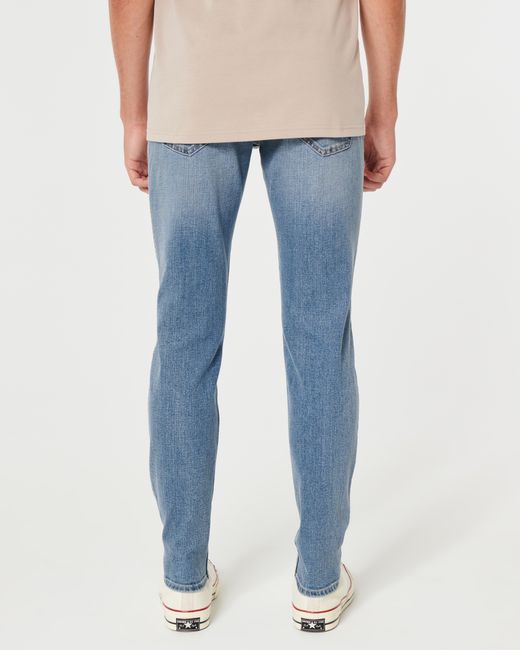 Hollister Blue Medium Wash Super Skinny Jeans for men