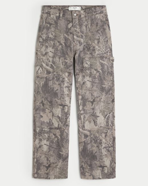 Hollister Camo Baggy Carpenter Jeans in Grey for Men Lyst UK