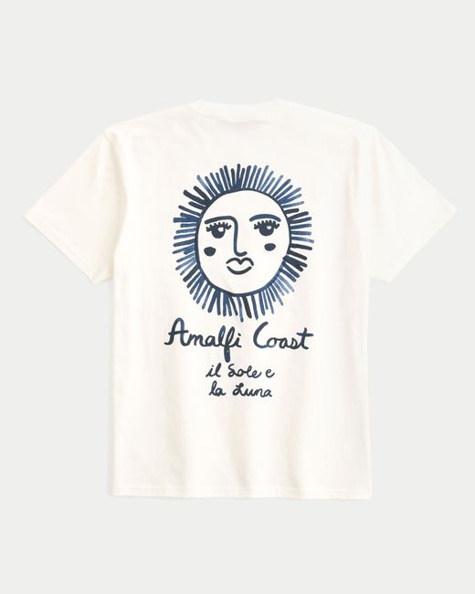 Hollister White Relaxed Amalfi Coast Graphic Tee for men