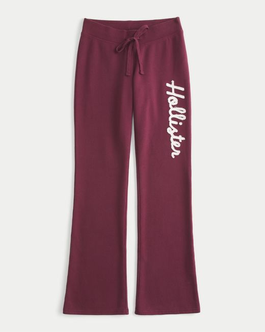 Hollister Purple Logo Graphic Boot Sweatpants