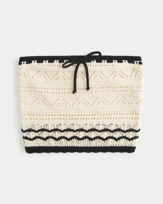 Hollister Natural Crochet-style Tube Top