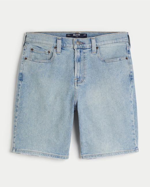Hollister Blue Light Wash Loose Denim Shorts 9" for men