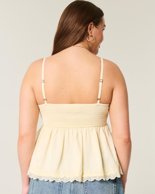 Hollister Natural Easy Chiffon Babydoll Top