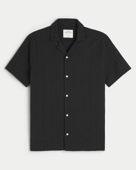 Hollister Kurzärmliges Seersucker-Hemd in Black für Herren