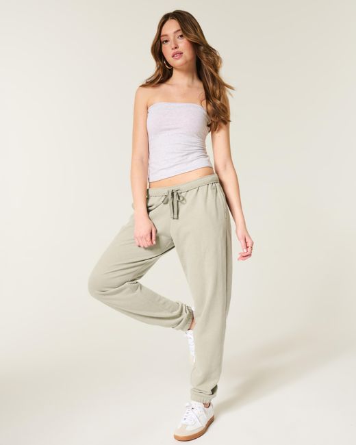 Hollister White Fleece Joggers