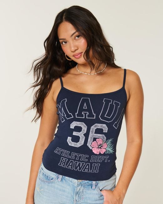 Hollister Blue Hollister Callie Reversible Maui Graphic Cami