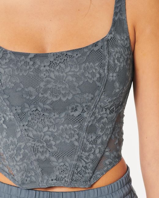 Hollister Blue Gilly Hicks Lace Corset