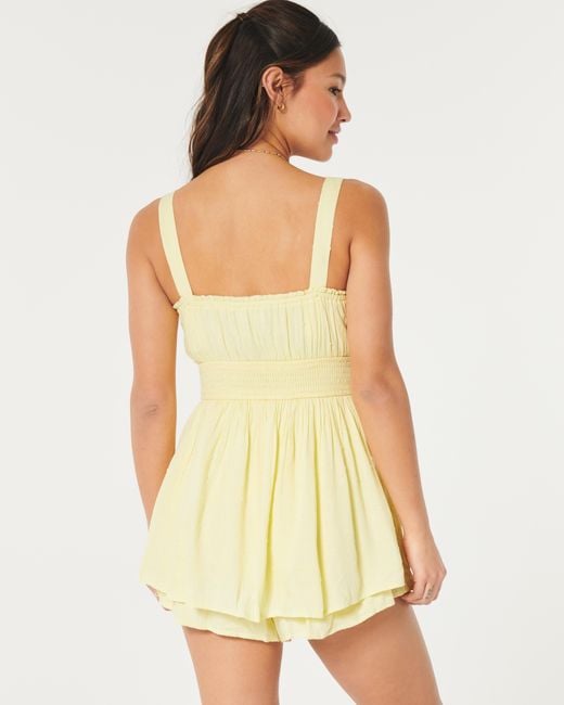 Hollister Yellow Hollister Saidie Double-tier Removable Strap Romper