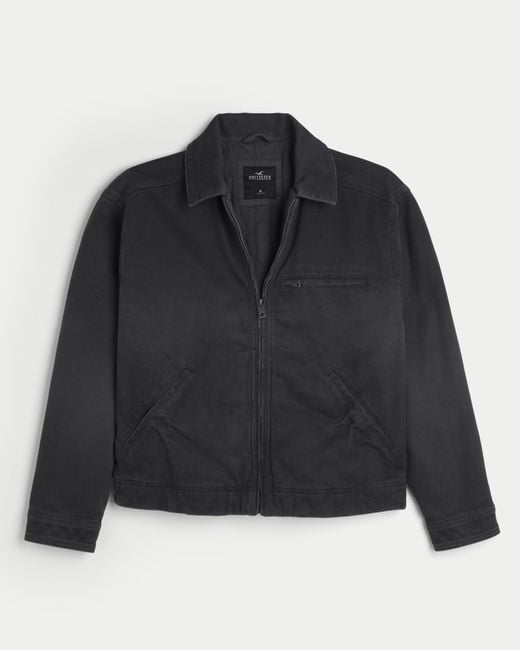 Hollister Black Twill Workwear Jacket for men